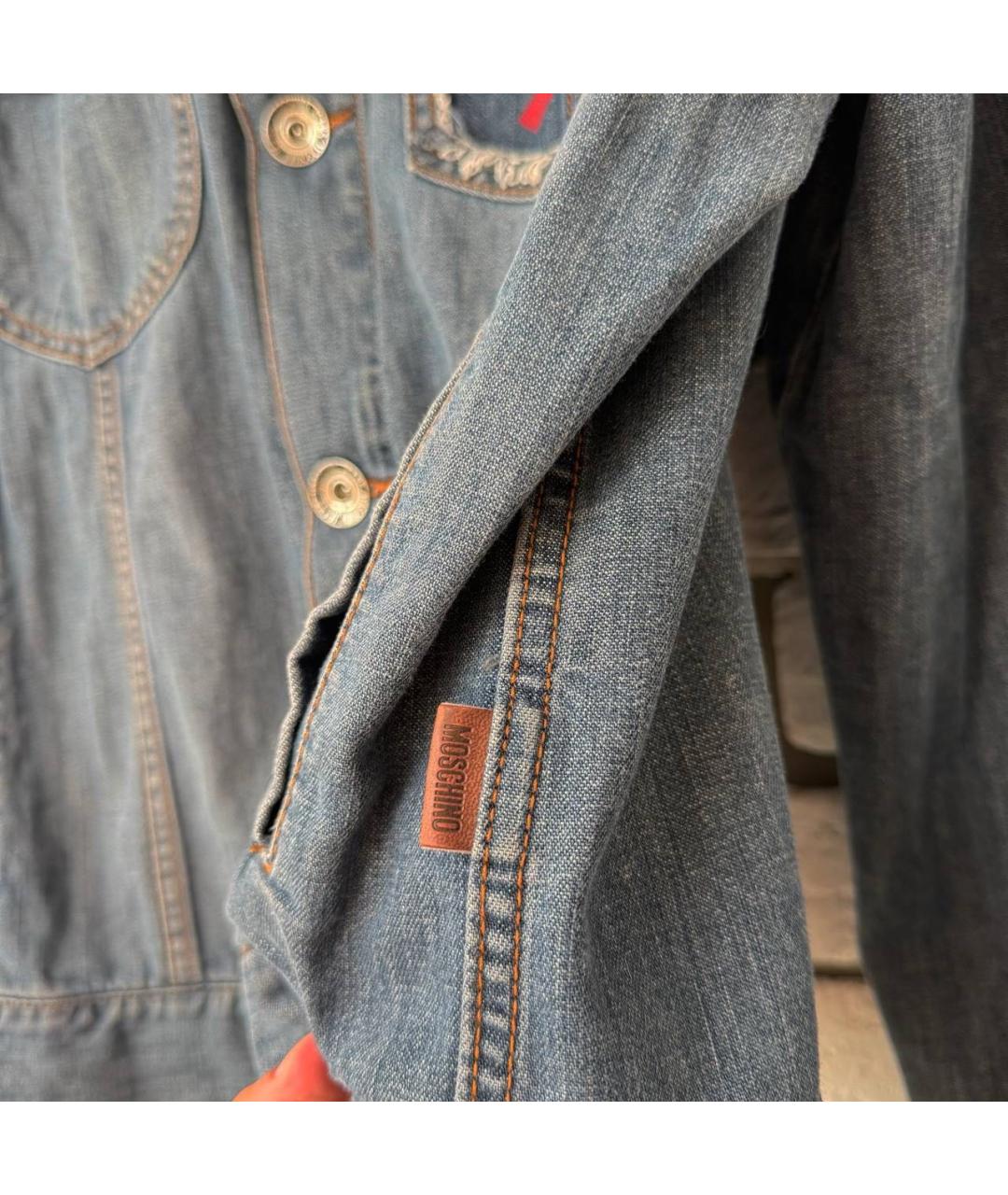 MOSCHINO Темно-синяя деним куртка, фото 5