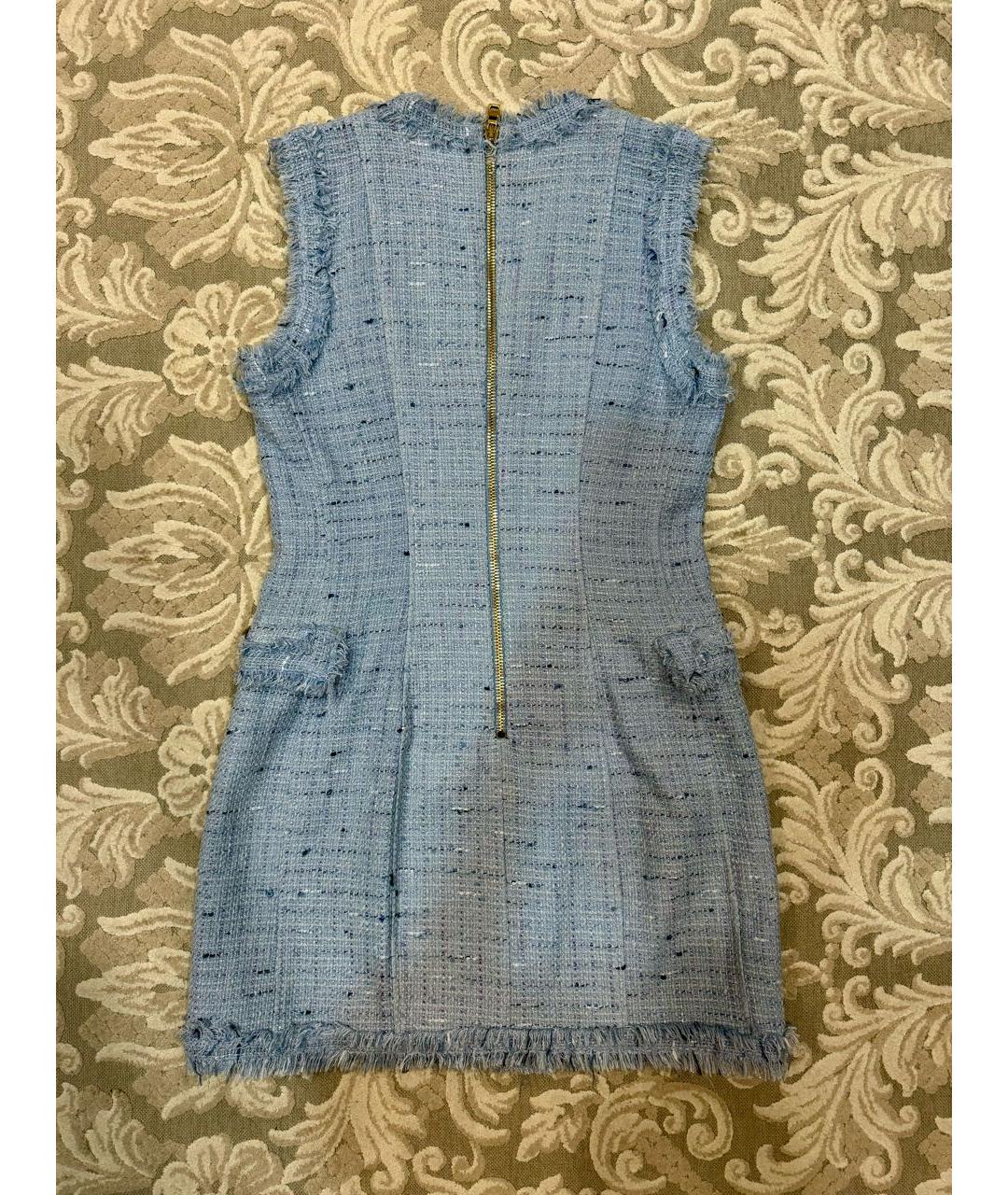 BALMAIN Голубое хлопковое повседневное платье, фото 3