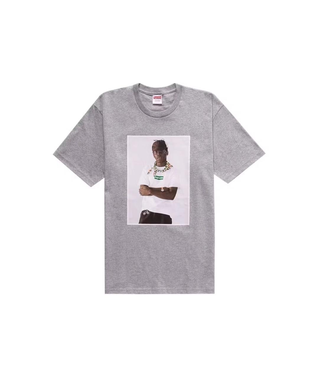 SUPREME Серая футболка, фото 1
