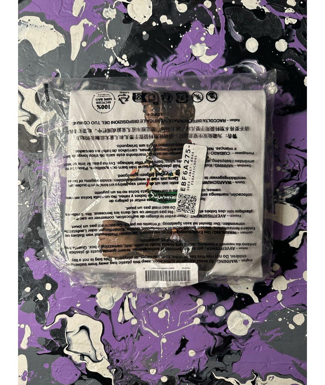 SUPREME Серая футболка, фото 3