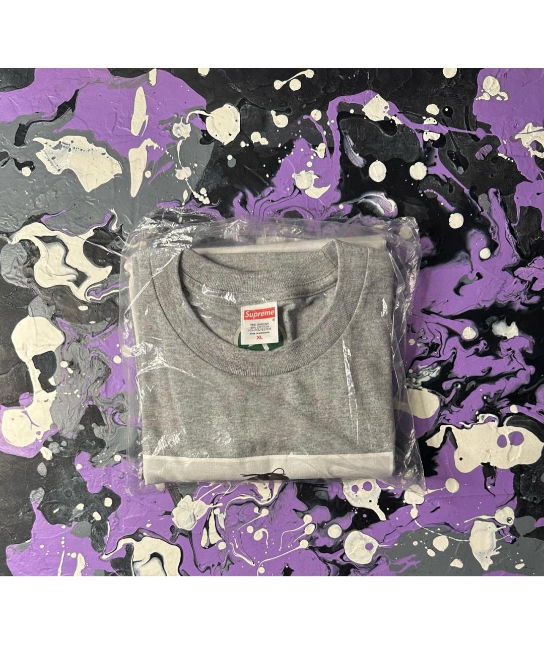 SUPREME Серая футболка, фото 2