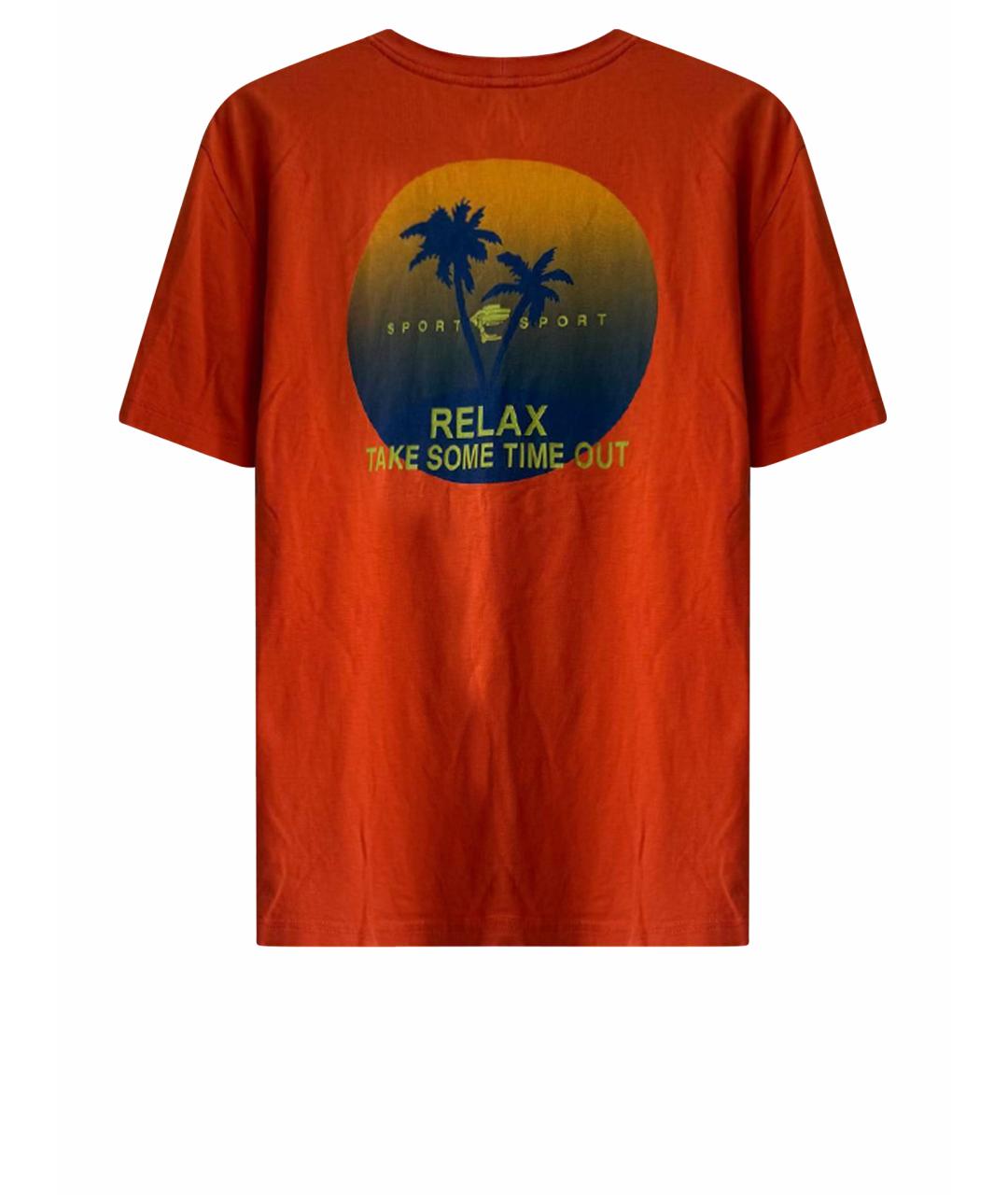 VERSACE Оранжевая хлопковая футболка, фото 5