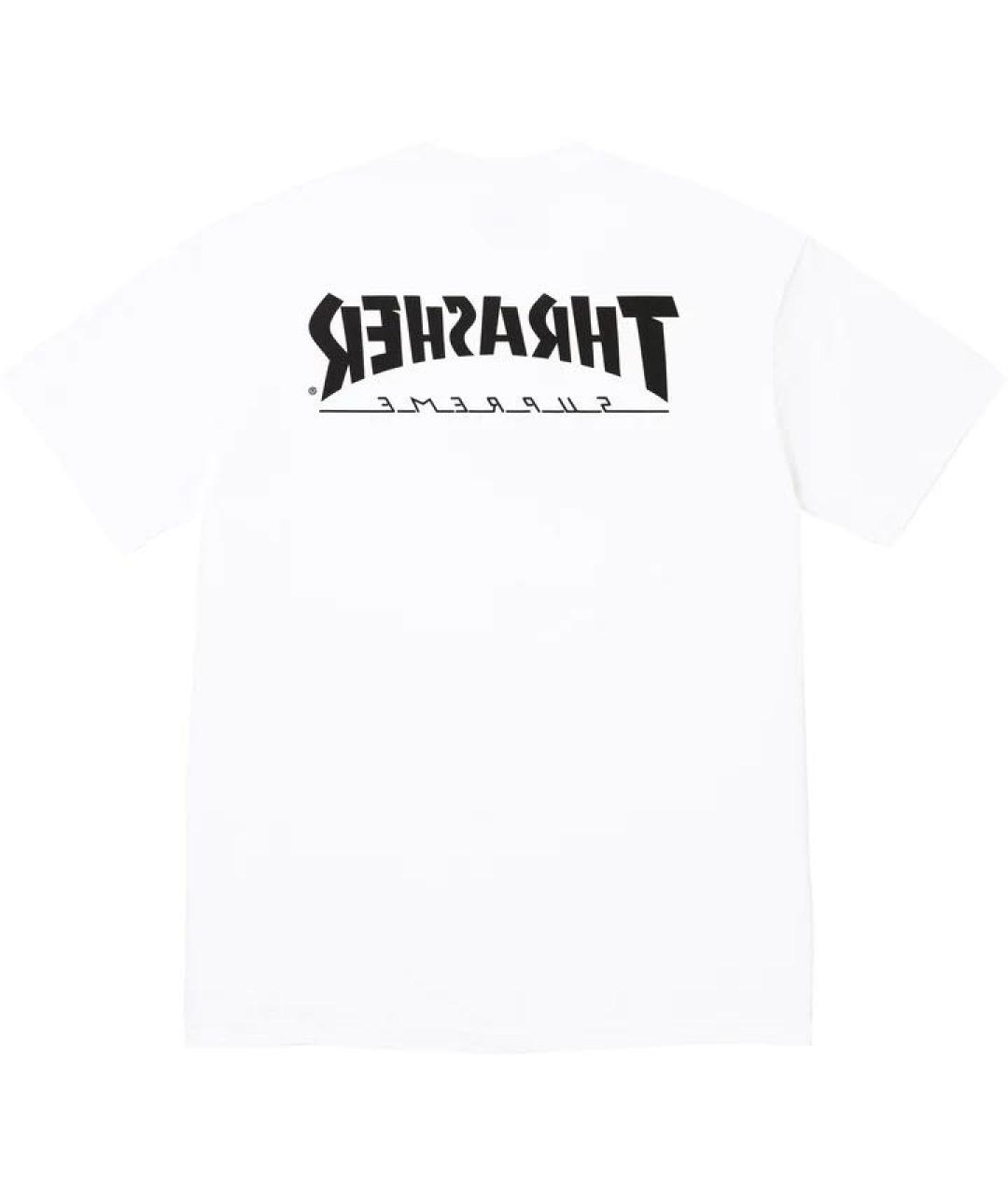 SUPREME Белая хлопковая футболка, фото 2