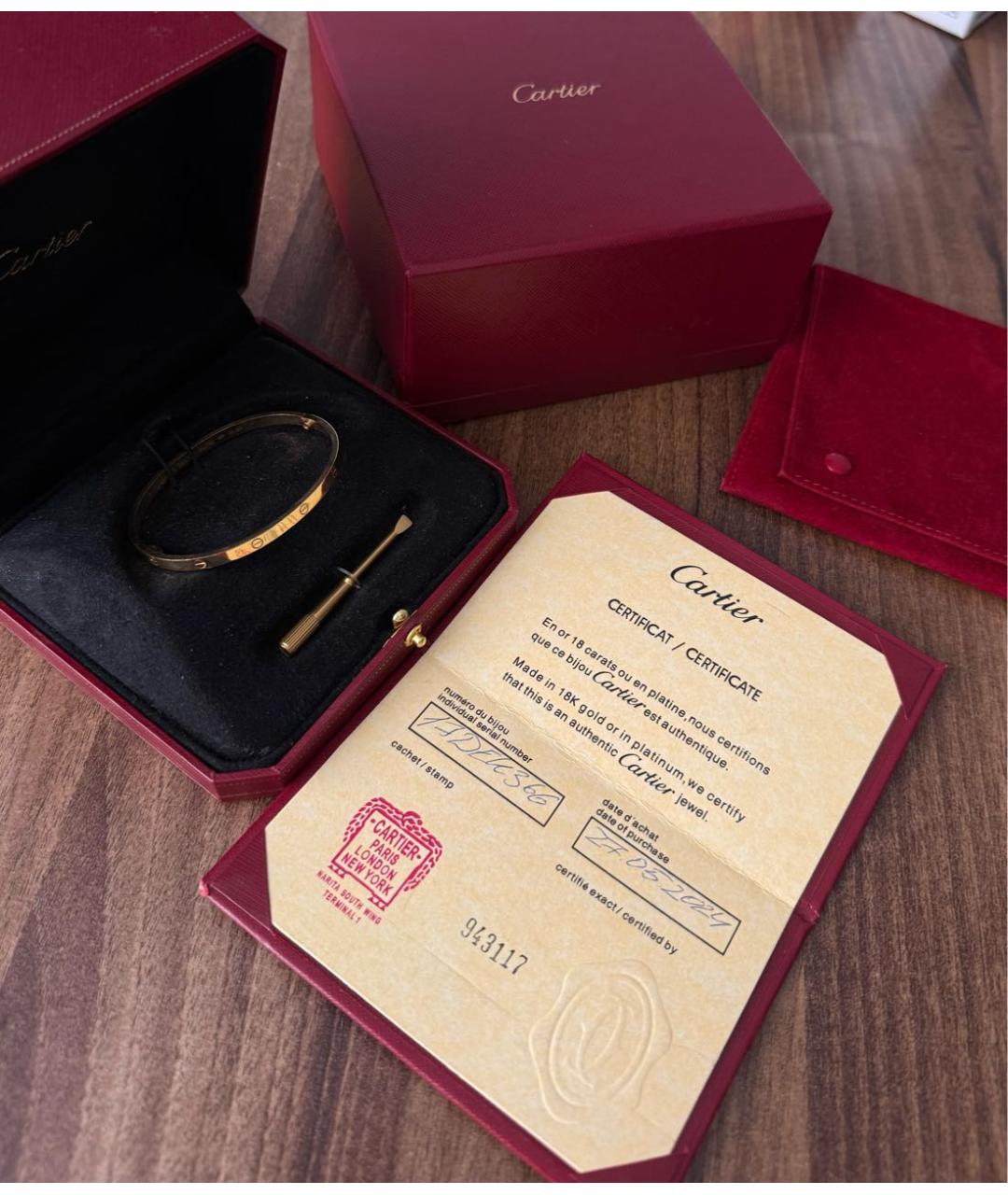 CARTIER Желтый браслет из желтого золота, фото 5
