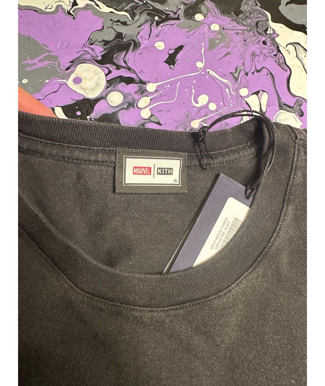 KITH Черная хлопковая футболка, фото 7