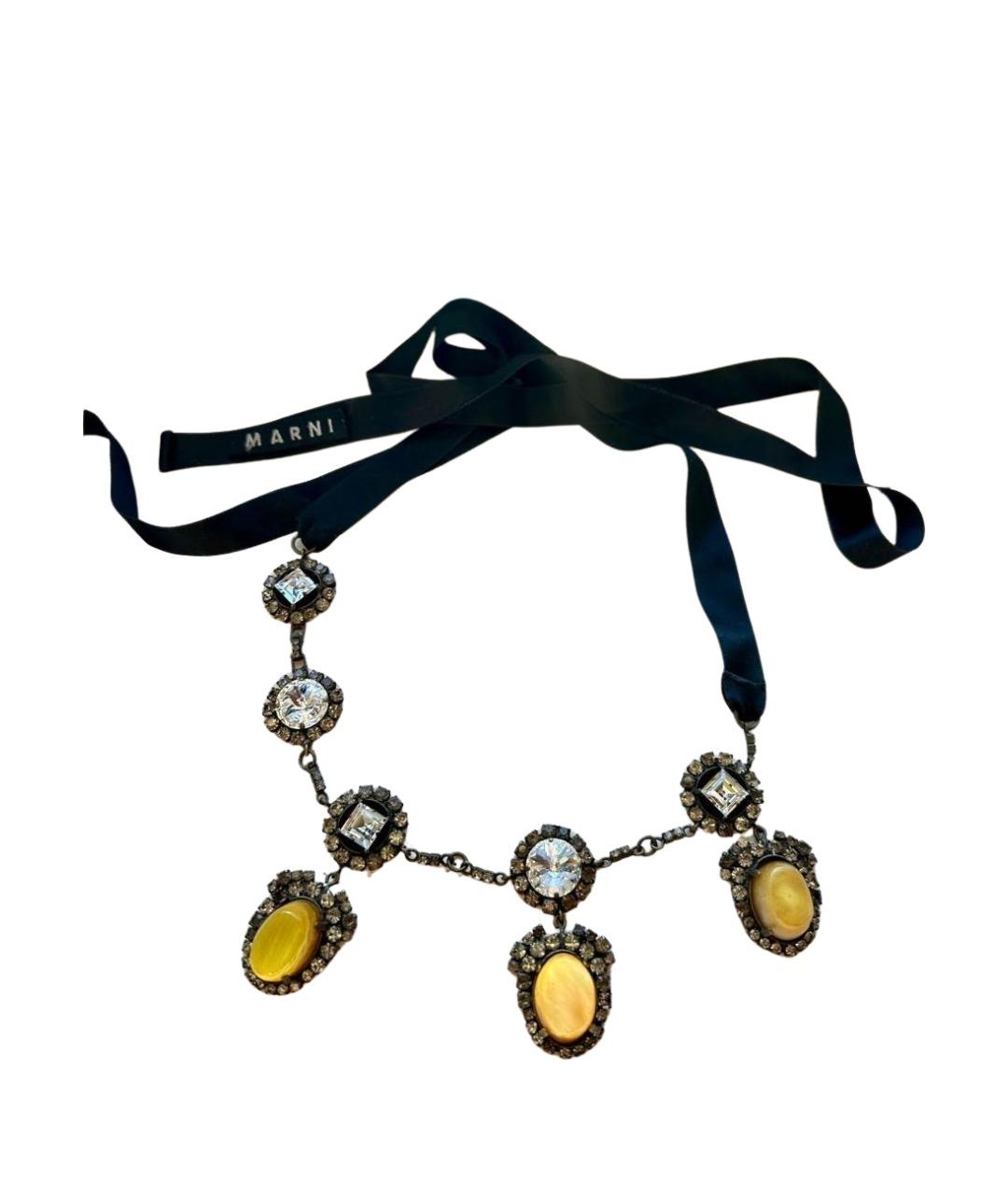 MARNI Горчичное металлическое колье, фото 1