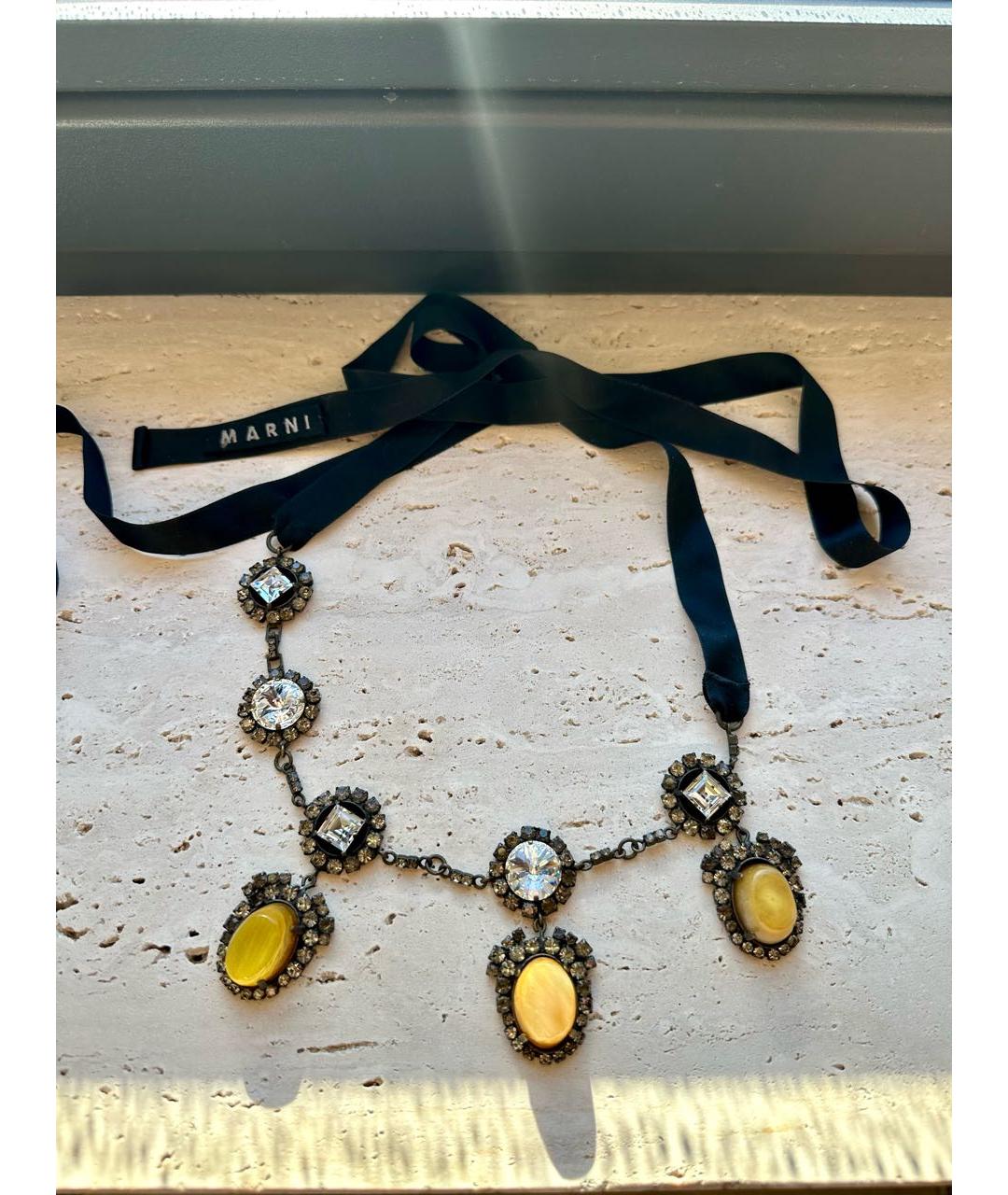 MARNI Горчичное металлическое колье, фото 6