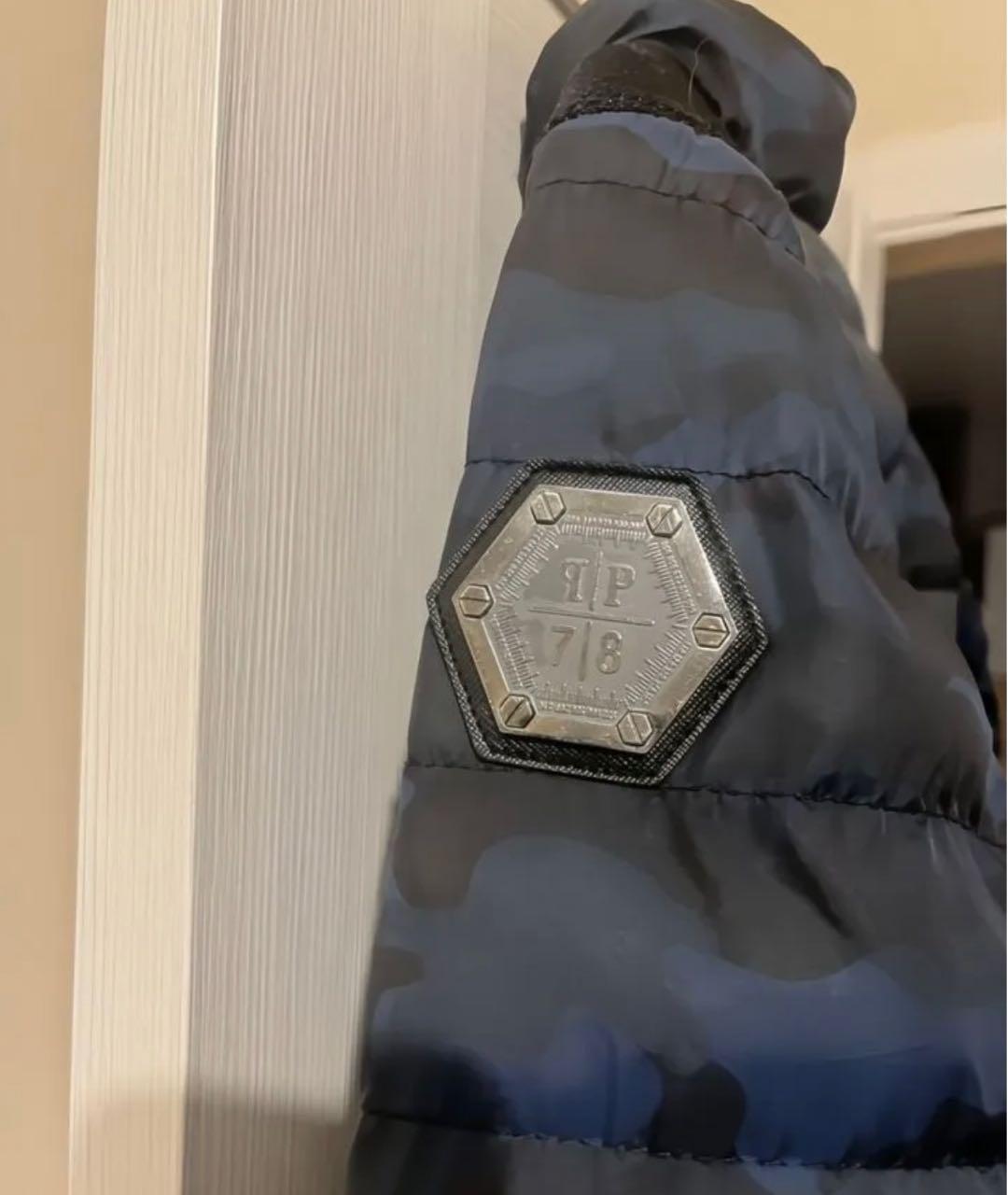 PHILIPP PLEIN Черный полиэстеровый пуховик, фото 4