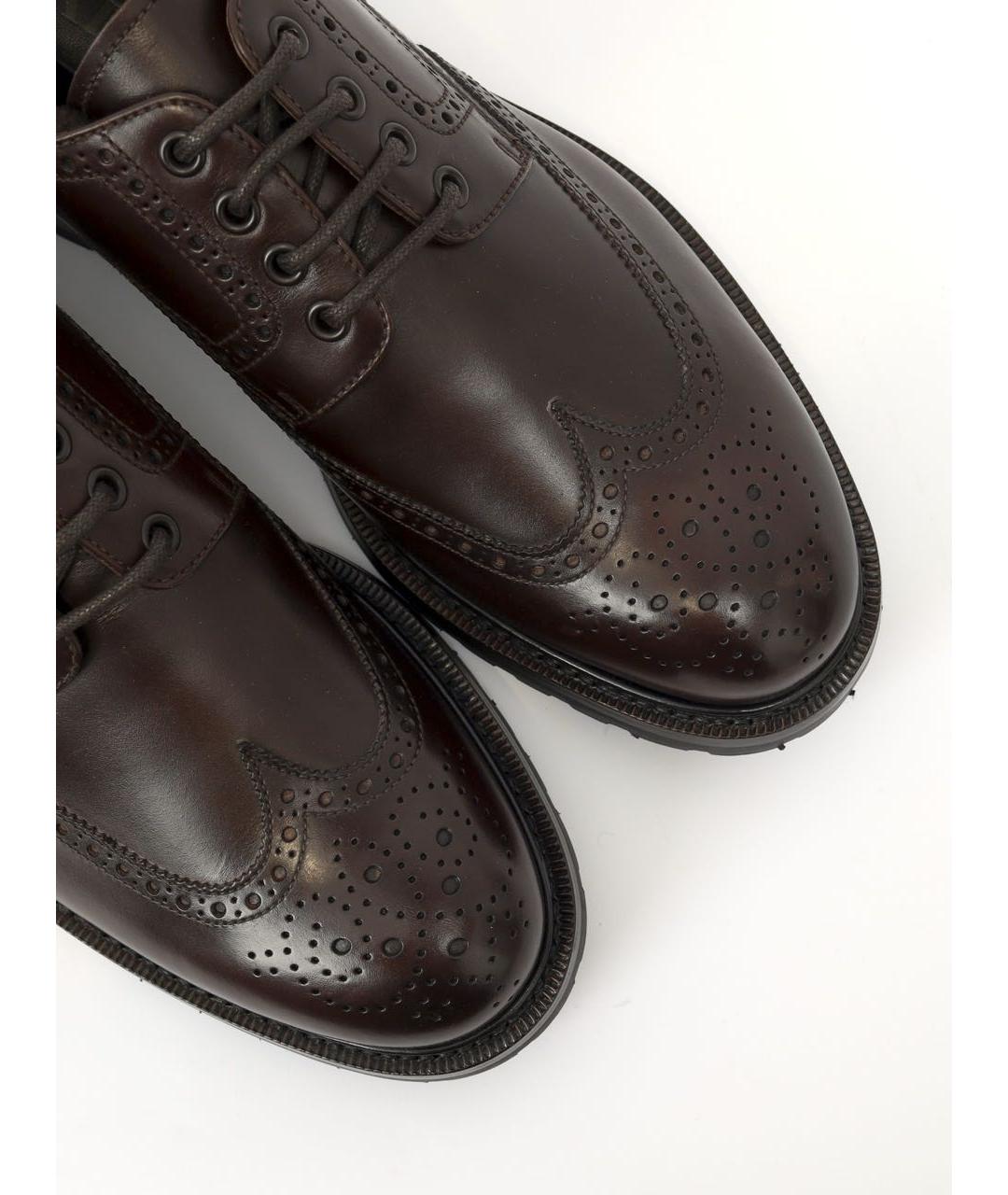 PRADA Коричневые кожаные туфли, фото 3