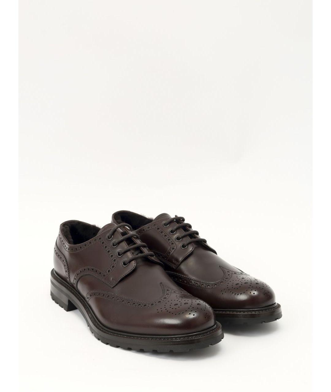 PRADA Коричневые кожаные туфли, фото 2