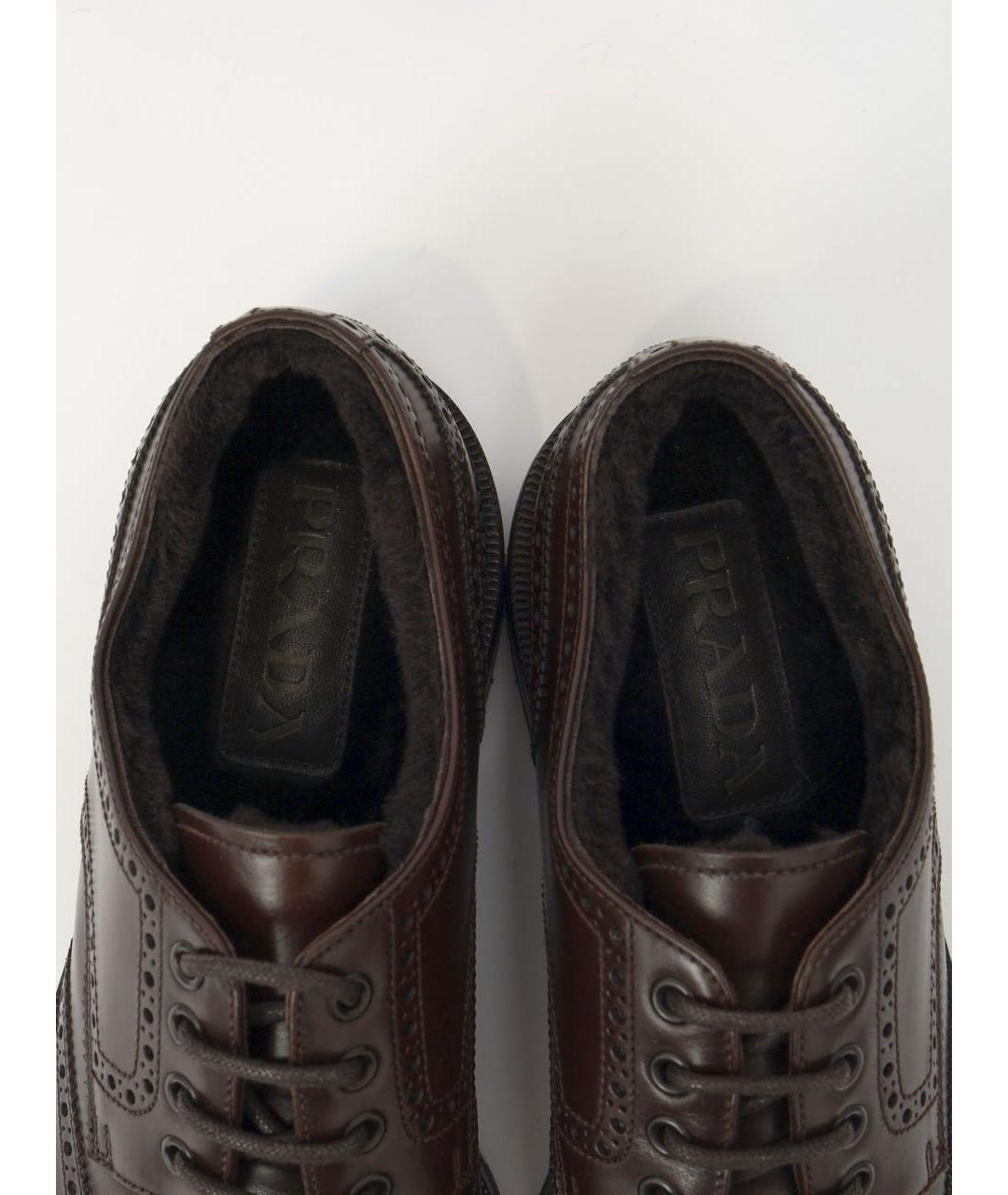 PRADA Коричневые кожаные туфли, фото 6