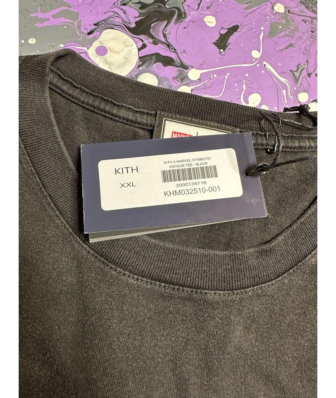 KITH Черная хлопковая футболка, фото 7