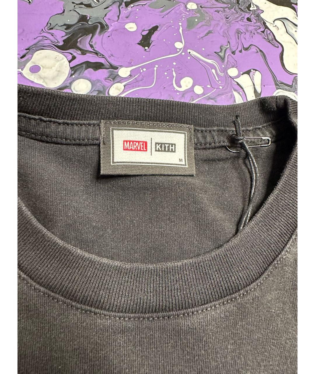 KITH Черная хлопковая футболка, фото 8