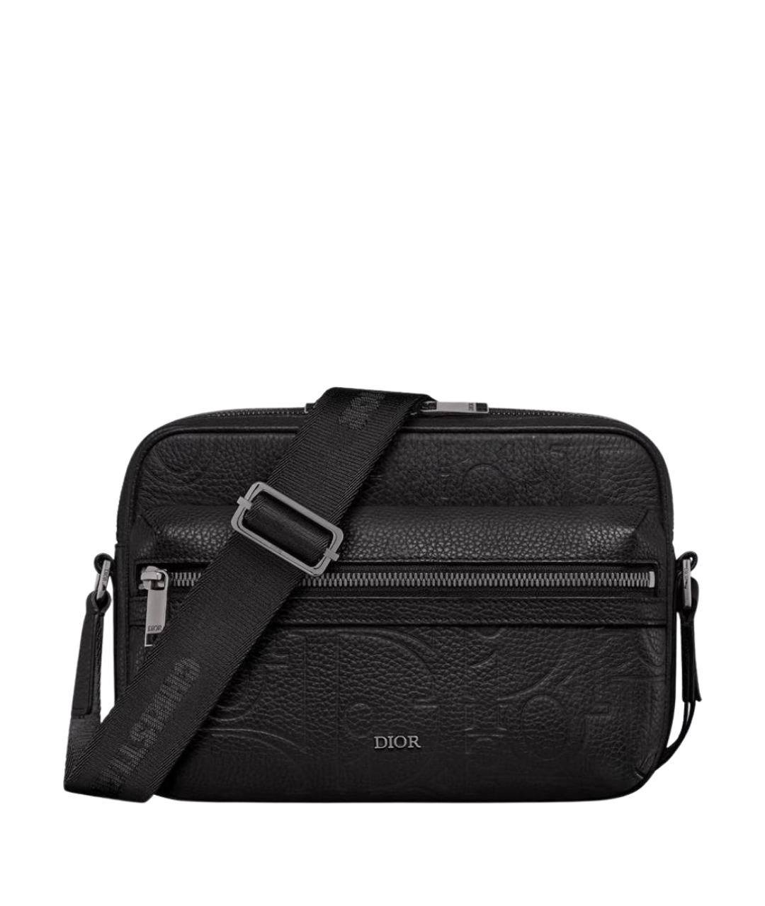 CHRISTIAN DIOR Черная кожаная сумка на плечо, фото 1