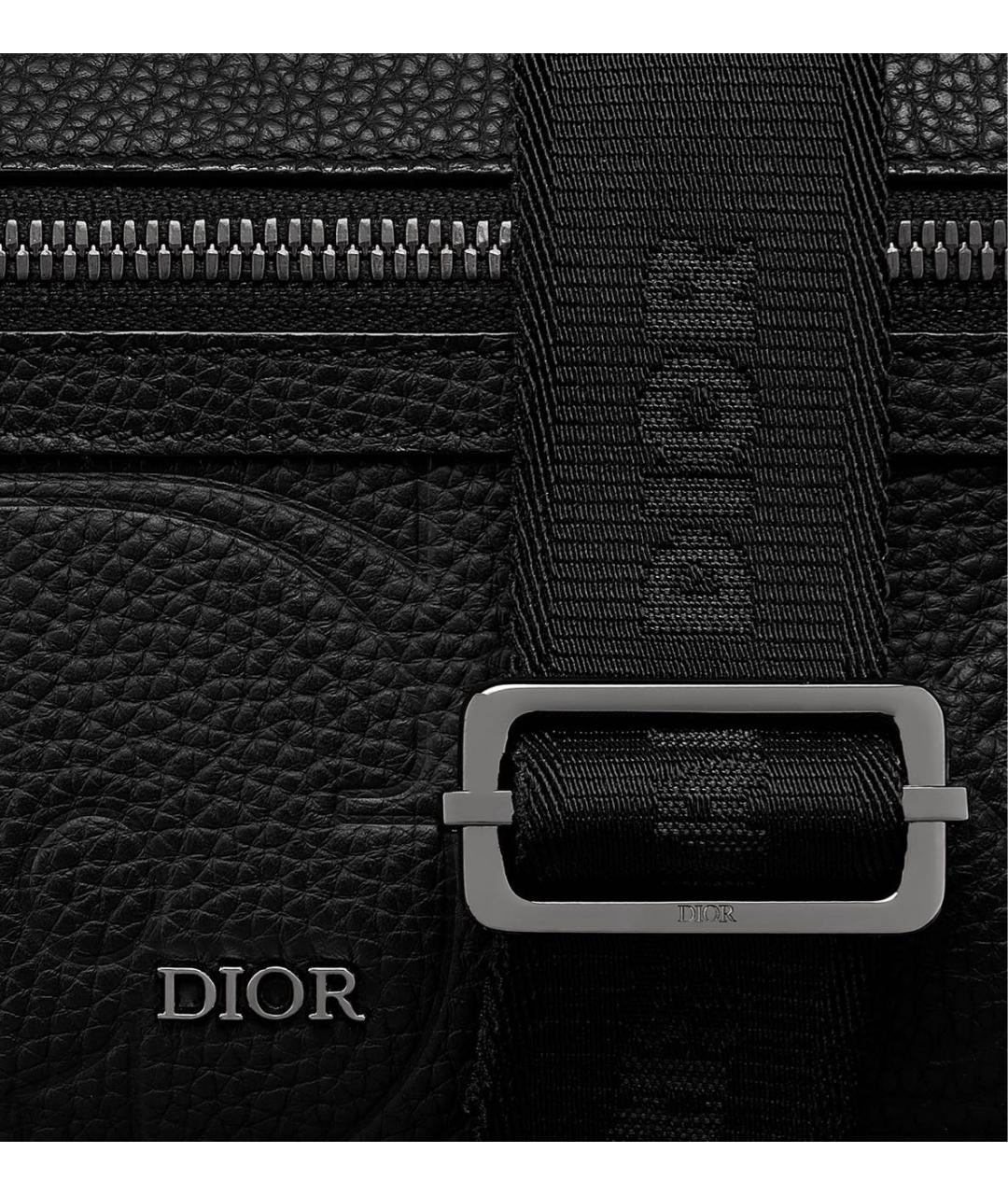 CHRISTIAN DIOR Черная кожаная сумка на плечо, фото 8