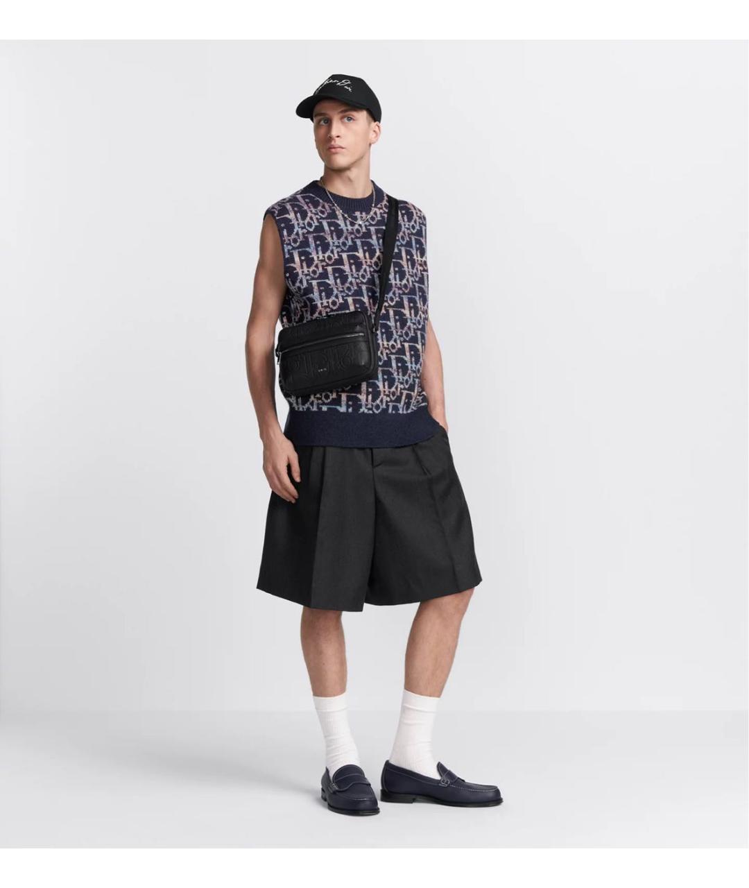 CHRISTIAN DIOR Черная кожаная сумка на плечо, фото 4