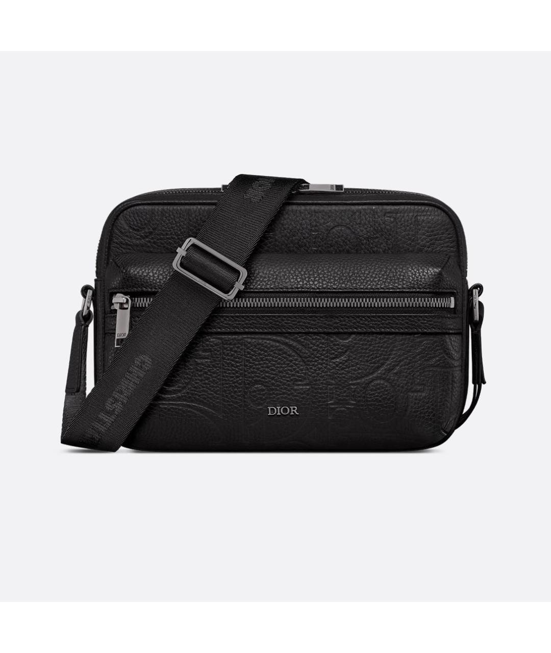 CHRISTIAN DIOR Черная кожаная сумка на плечо, фото 9