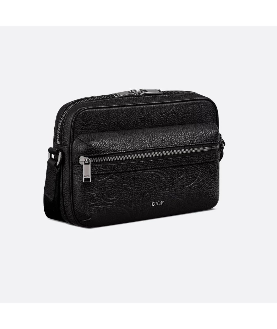 CHRISTIAN DIOR Черная кожаная сумка на плечо, фото 6