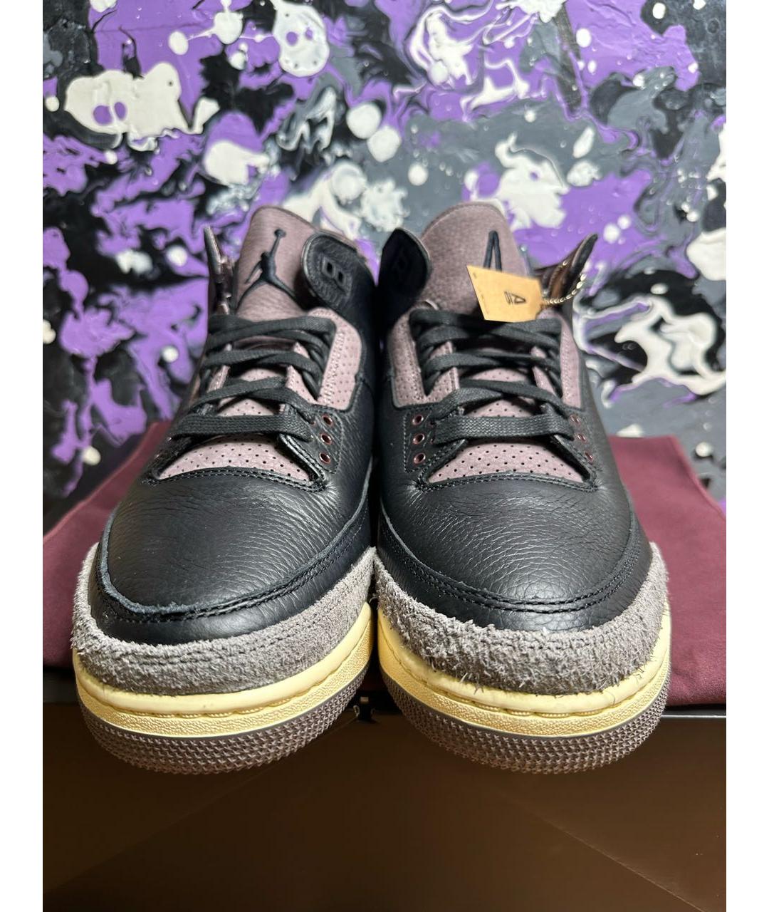 JORDAN Черные кожаные кроссовки, фото 3
