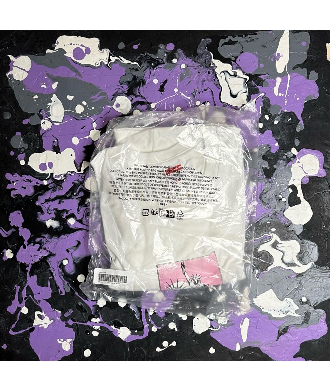 SUPREME Белая хлопковая футболка, фото 2