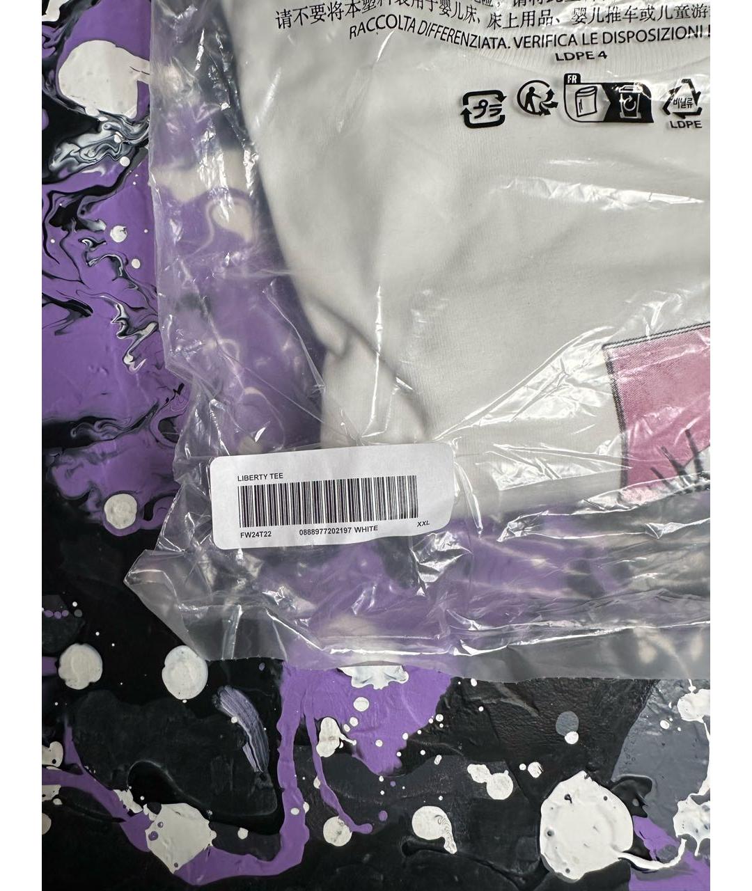 SUPREME Белая хлопковая футболка, фото 4