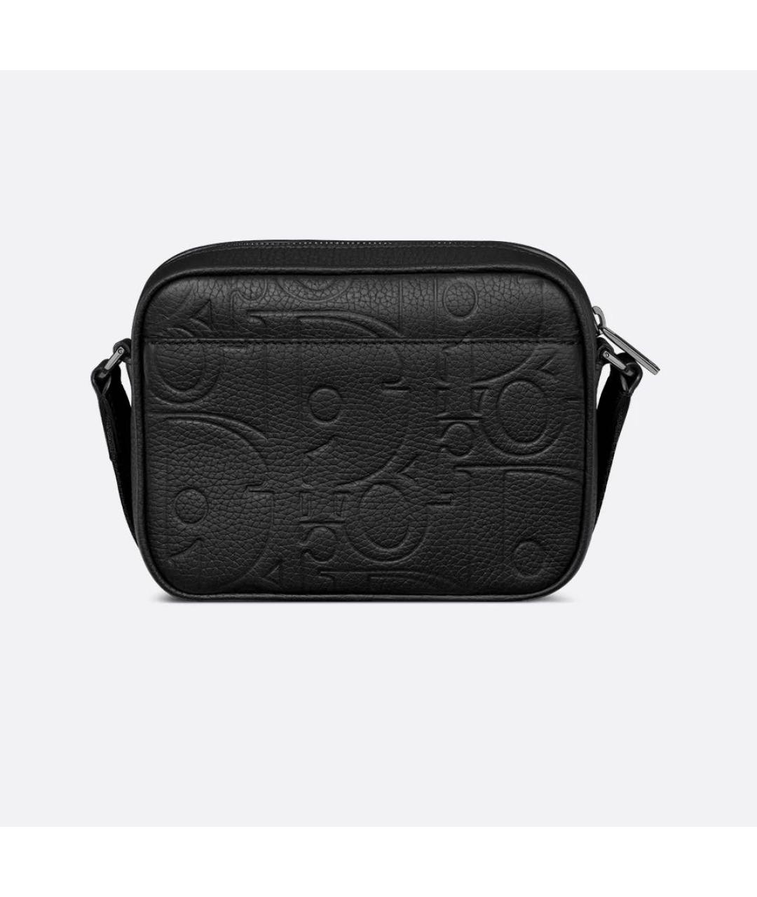 CHRISTIAN DIOR Черная кожаная сумка на плечо, фото 4