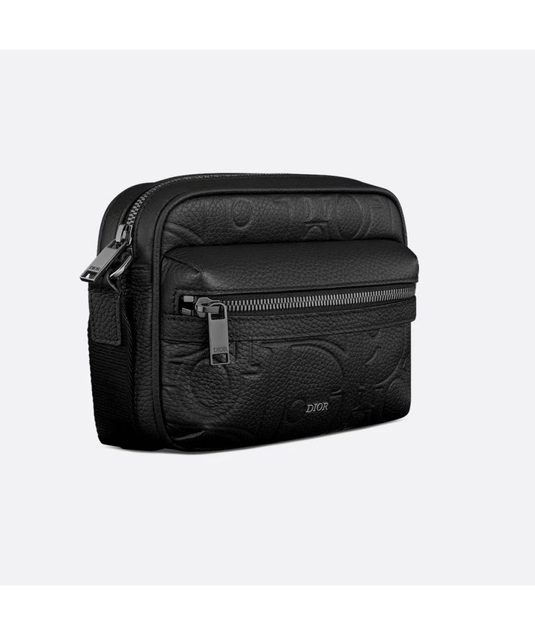 CHRISTIAN DIOR Черная кожаная сумка на плечо, фото 5