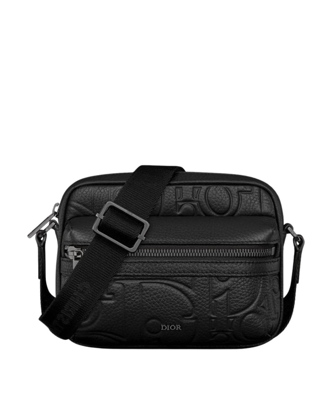 CHRISTIAN DIOR Черная кожаная сумка на плечо, фото 1