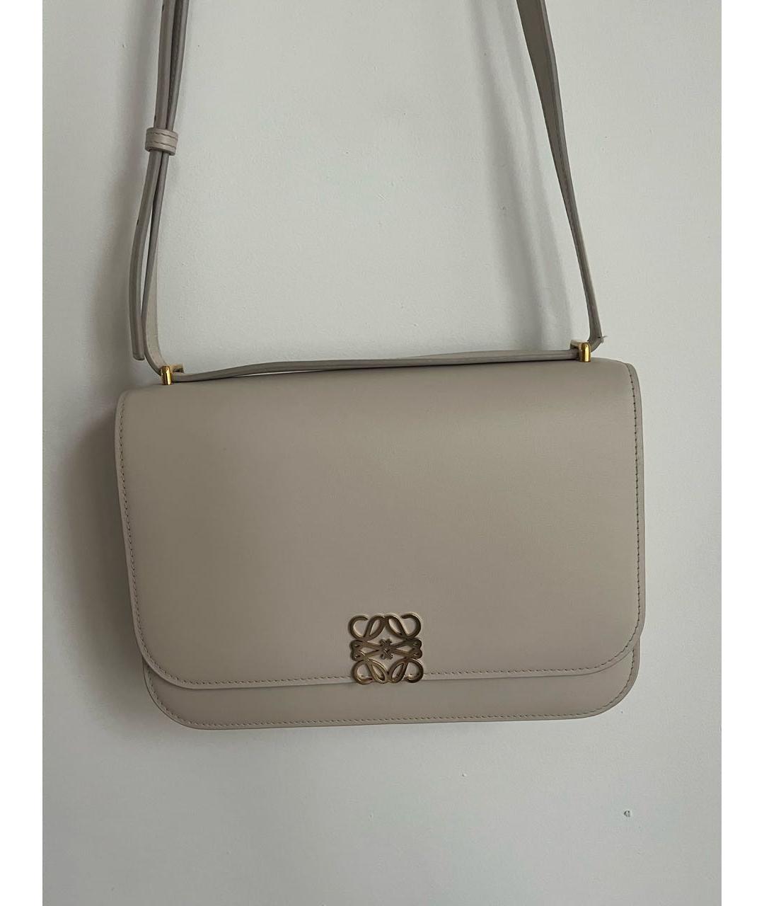 LOEWE Бежевая кожаная сумка через плечо, фото 2