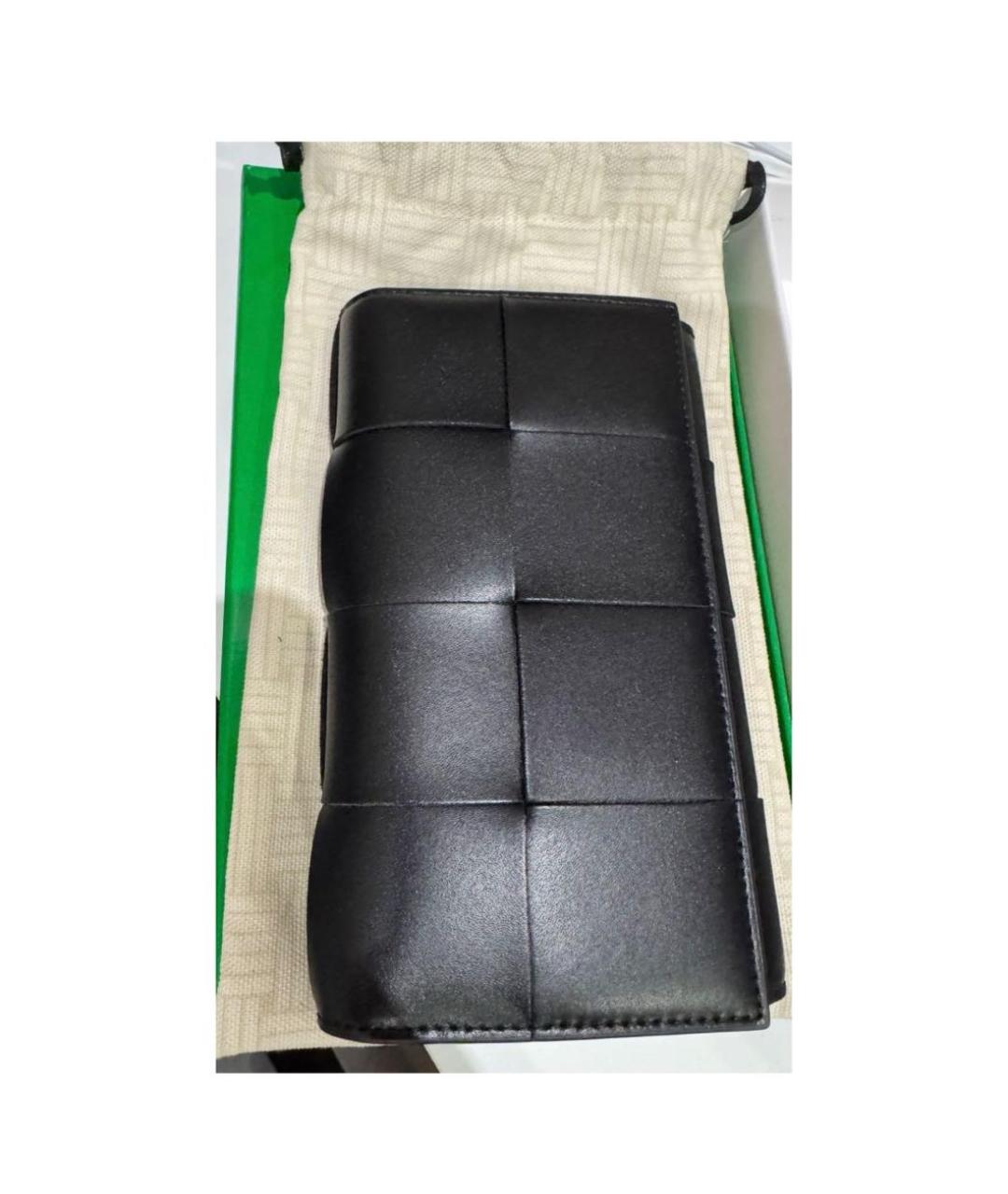 BOTTEGA VENETA Черный кожаный кошелек, фото 4