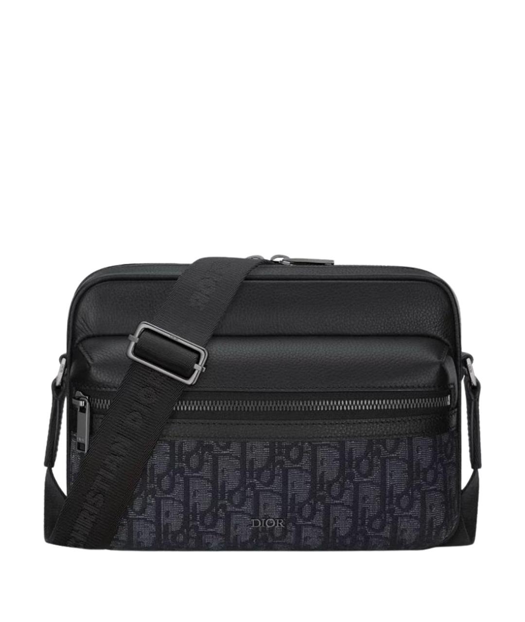 CHRISTIAN DIOR Черная кожаная сумка на плечо, фото 1