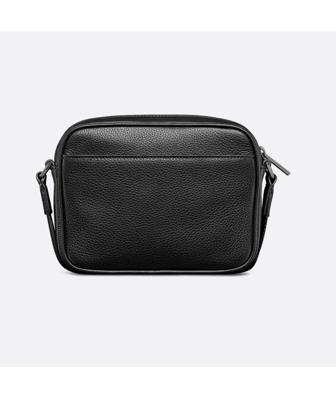 CHRISTIAN DIOR Черная кожаная сумка на плечо, фото 2