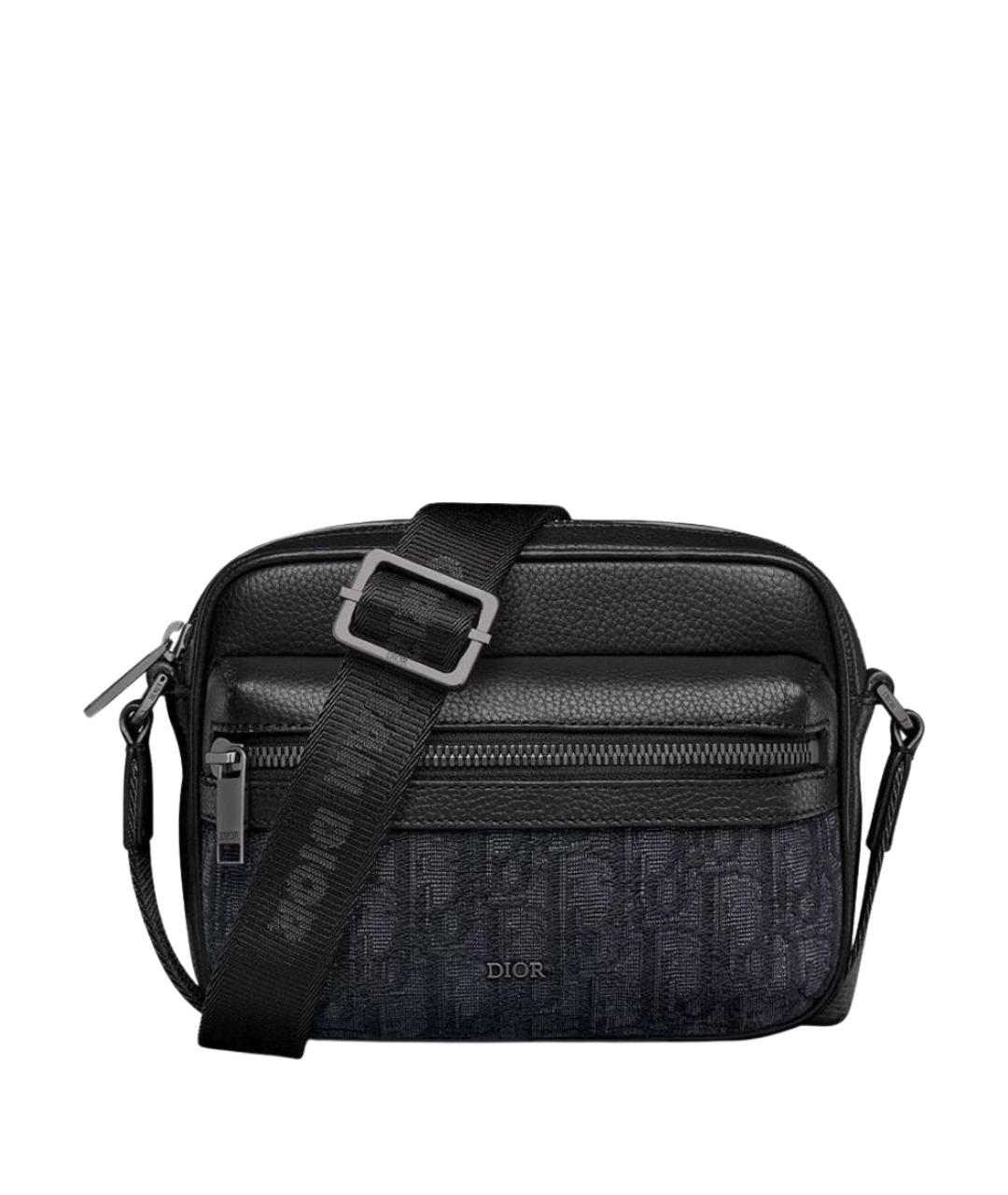 CHRISTIAN DIOR Черная кожаная сумка на плечо, фото 1