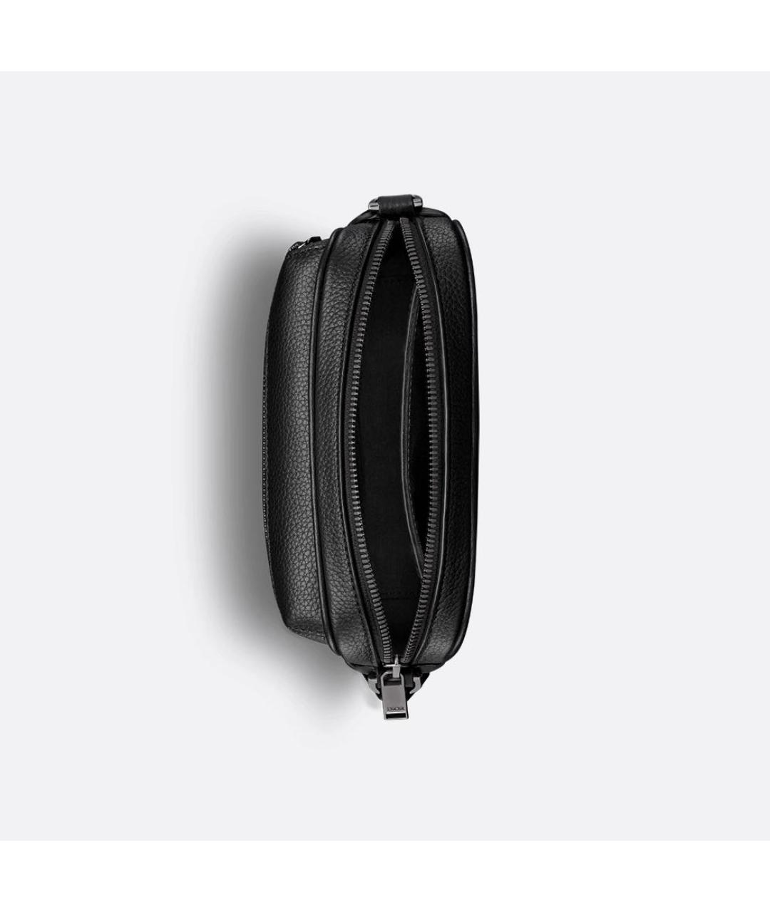 CHRISTIAN DIOR Черная кожаная сумка на плечо, фото 4