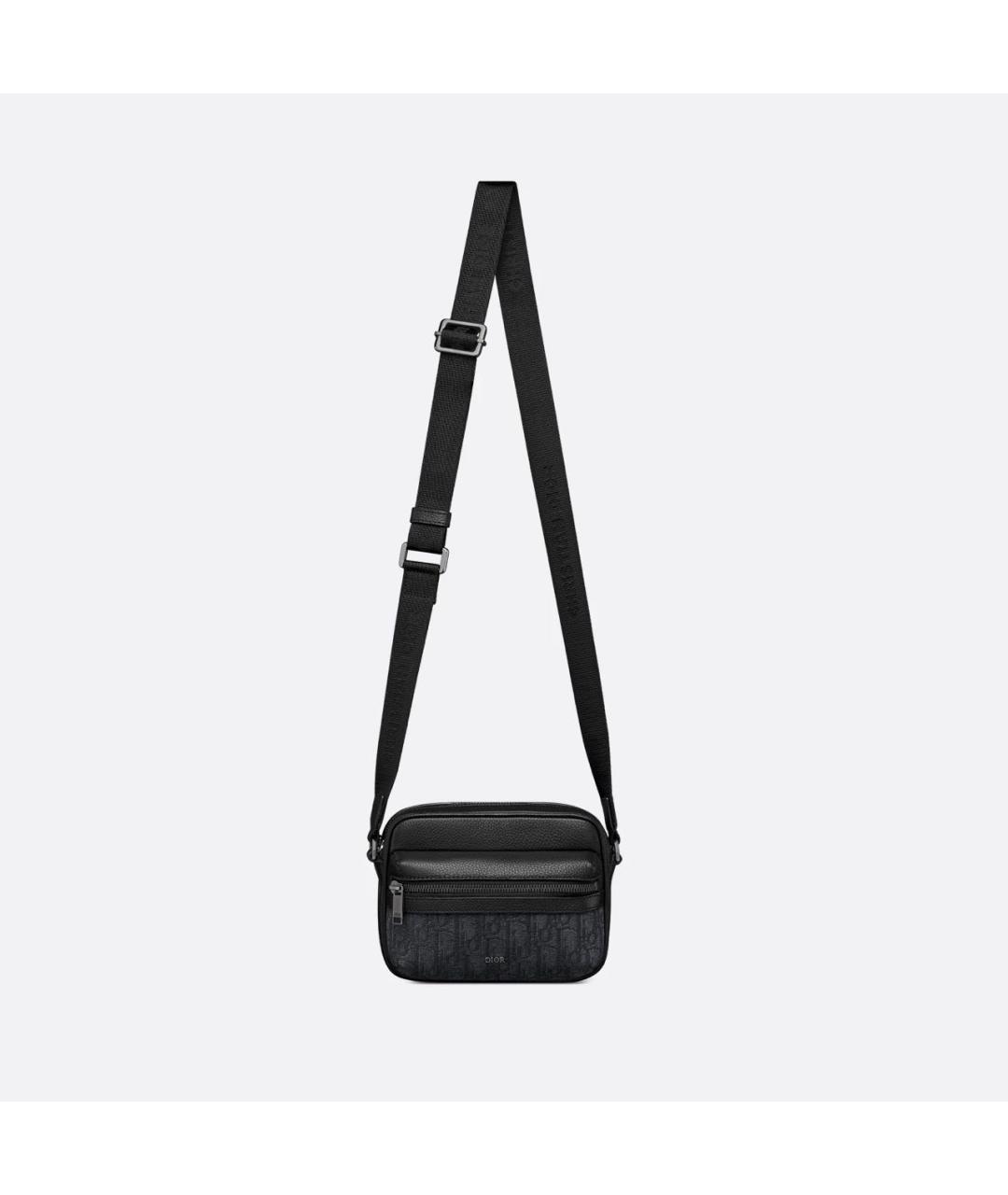 CHRISTIAN DIOR Черная кожаная сумка на плечо, фото 5