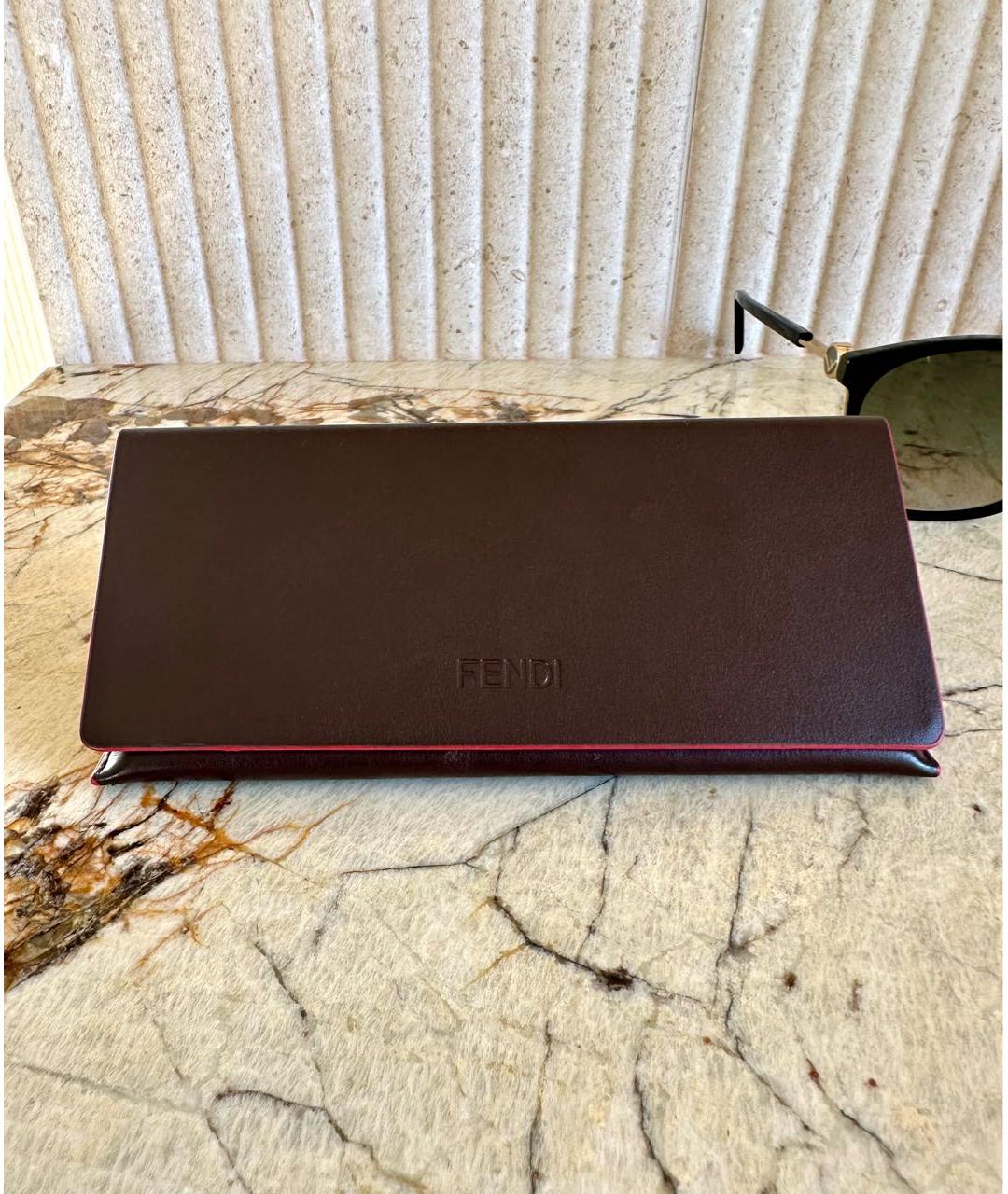 FENDI Черные пластиковые солнцезащитные очки, фото 4