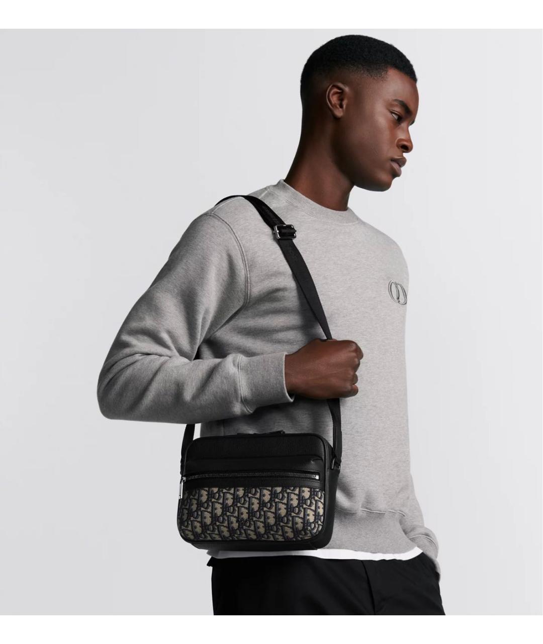 CHRISTIAN DIOR Черная кожаная сумка на плечо, фото 2