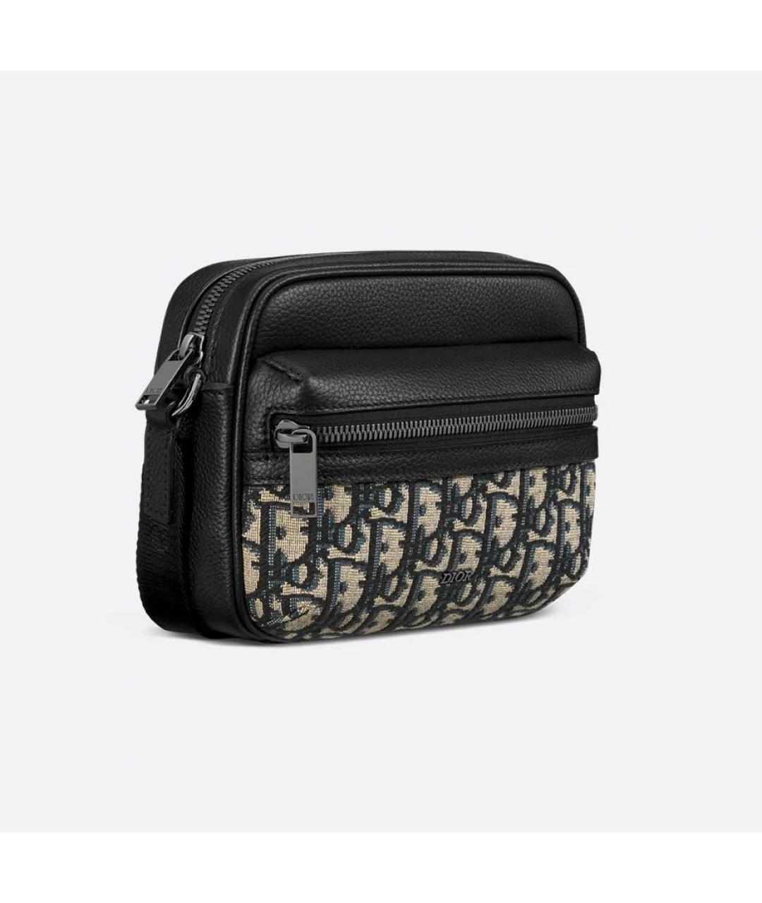 CHRISTIAN DIOR Черная кожаная сумка на плечо, фото 3