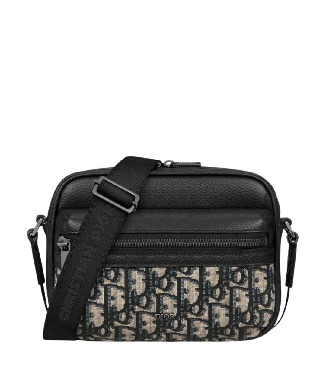 CHRISTIAN DIOR Черная кожаная сумка на плечо, фото 1