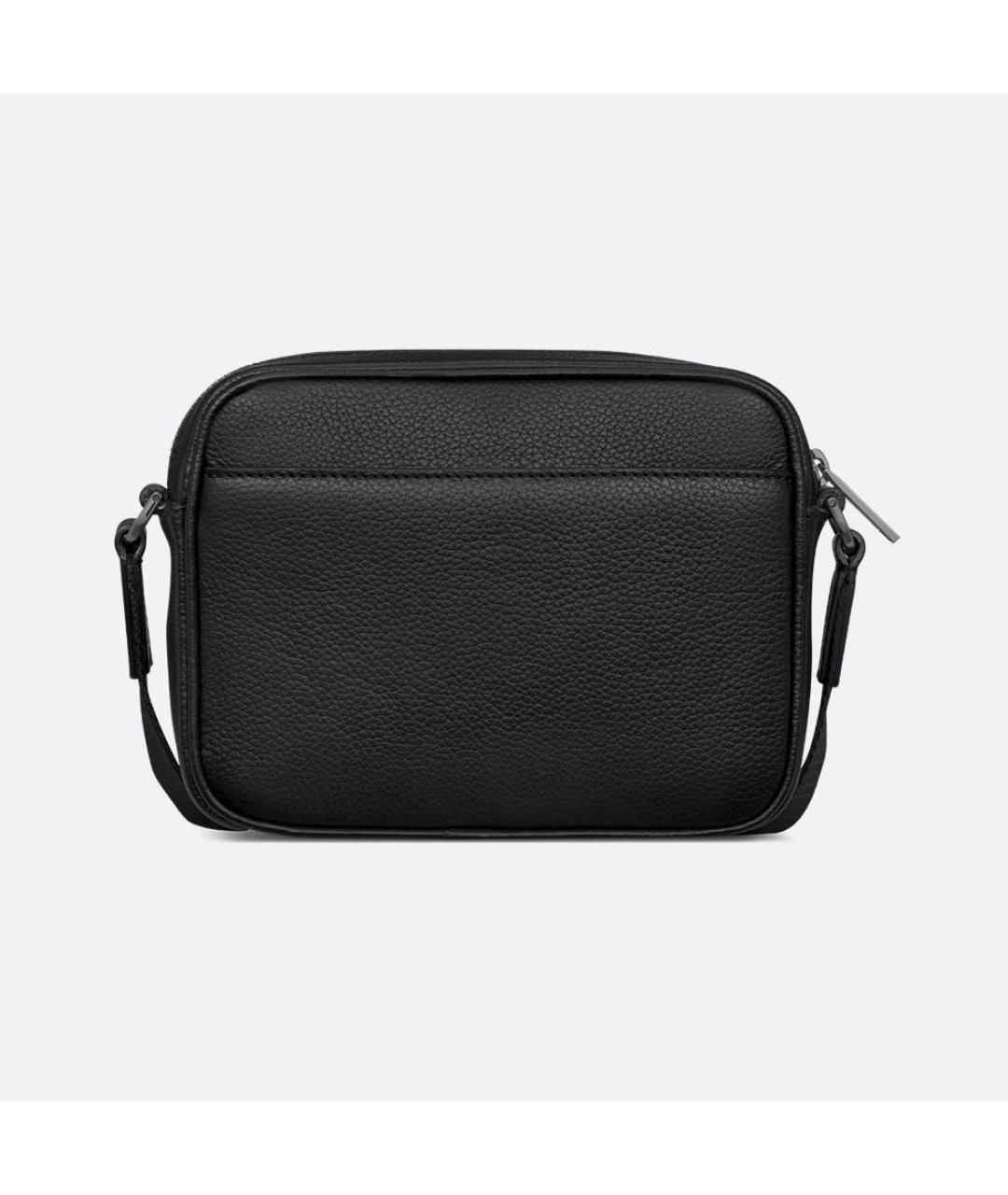 CHRISTIAN DIOR Черная кожаная сумка на плечо, фото 2