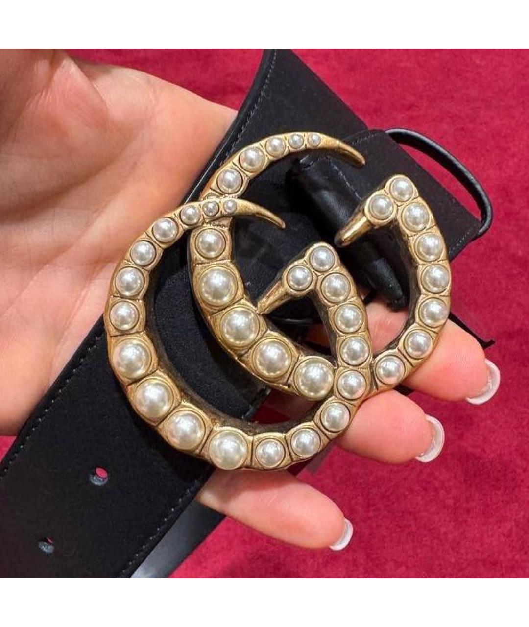 GUCCI Черный кожаный ремень, фото 3