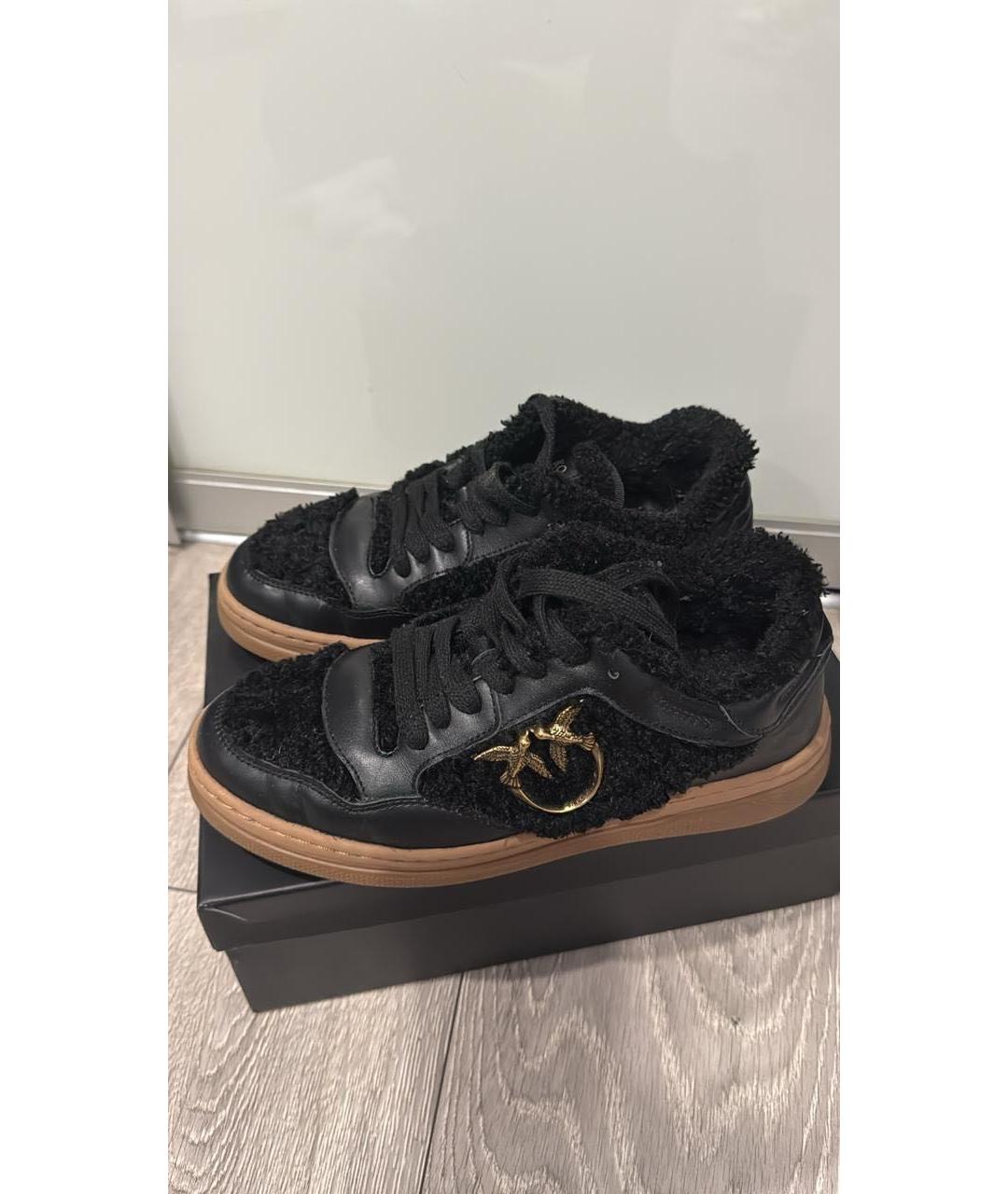 PINKO Черные кожаные кроссовки, фото 5