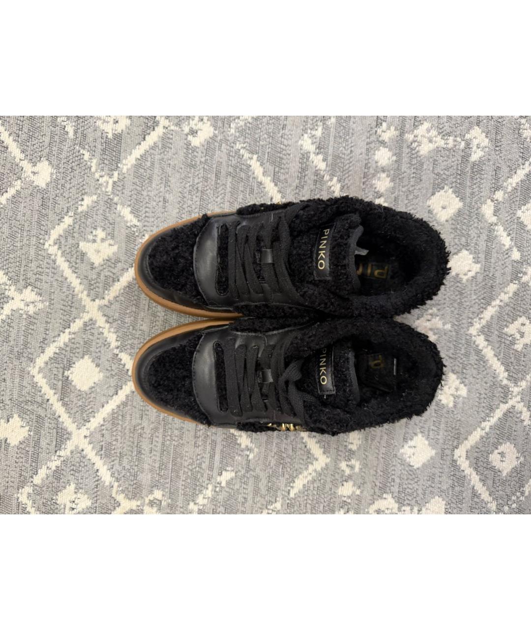 PINKO Черные кожаные кроссовки, фото 3