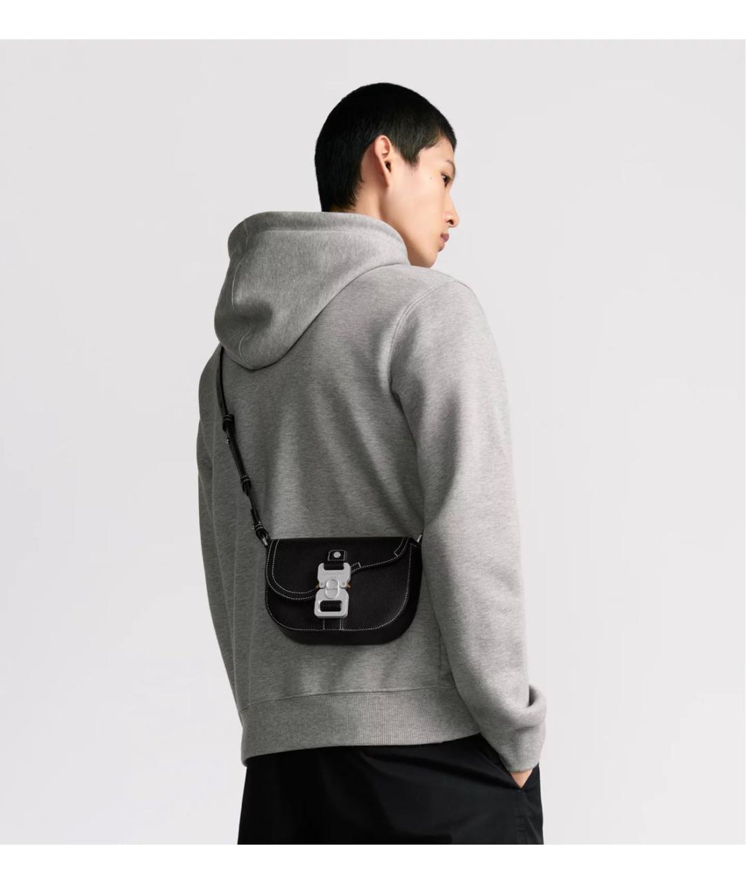 CHRISTIAN DIOR Черная кожаная сумка на плечо, фото 2