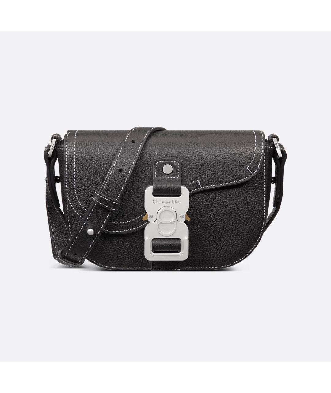 CHRISTIAN DIOR Черная кожаная сумка на плечо, фото 8