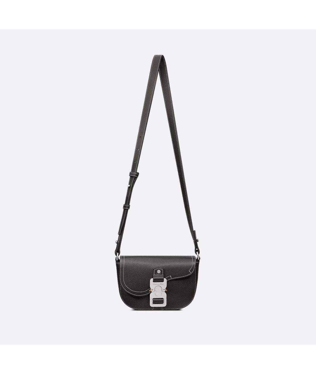 CHRISTIAN DIOR Черная кожаная сумка на плечо, фото 7