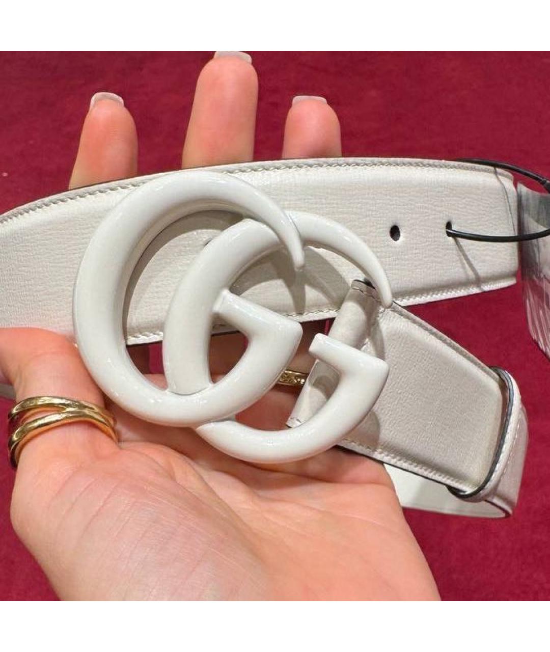 GUCCI Белый кожаный ремень, фото 2