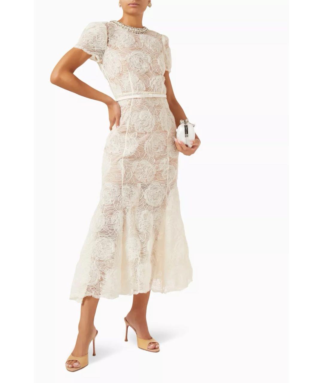 SELF-PORTRAIT Бежевое полиамидовое коктейльное платье, фото 4