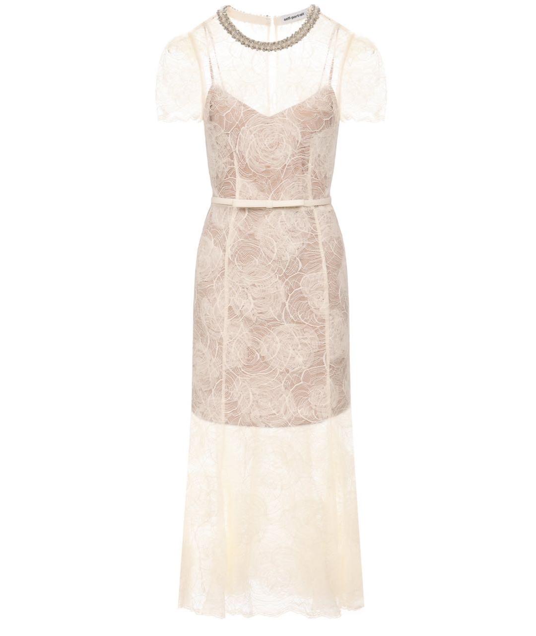 SELF-PORTRAIT Бежевое полиамидовое коктейльное платье, фото 1