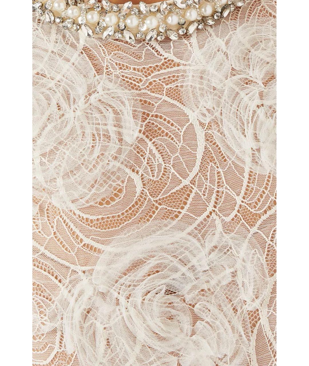 SELF-PORTRAIT Бежевое полиамидовое коктейльное платье, фото 6